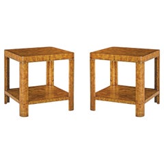 Pair of Burl Art Deco Side Tables