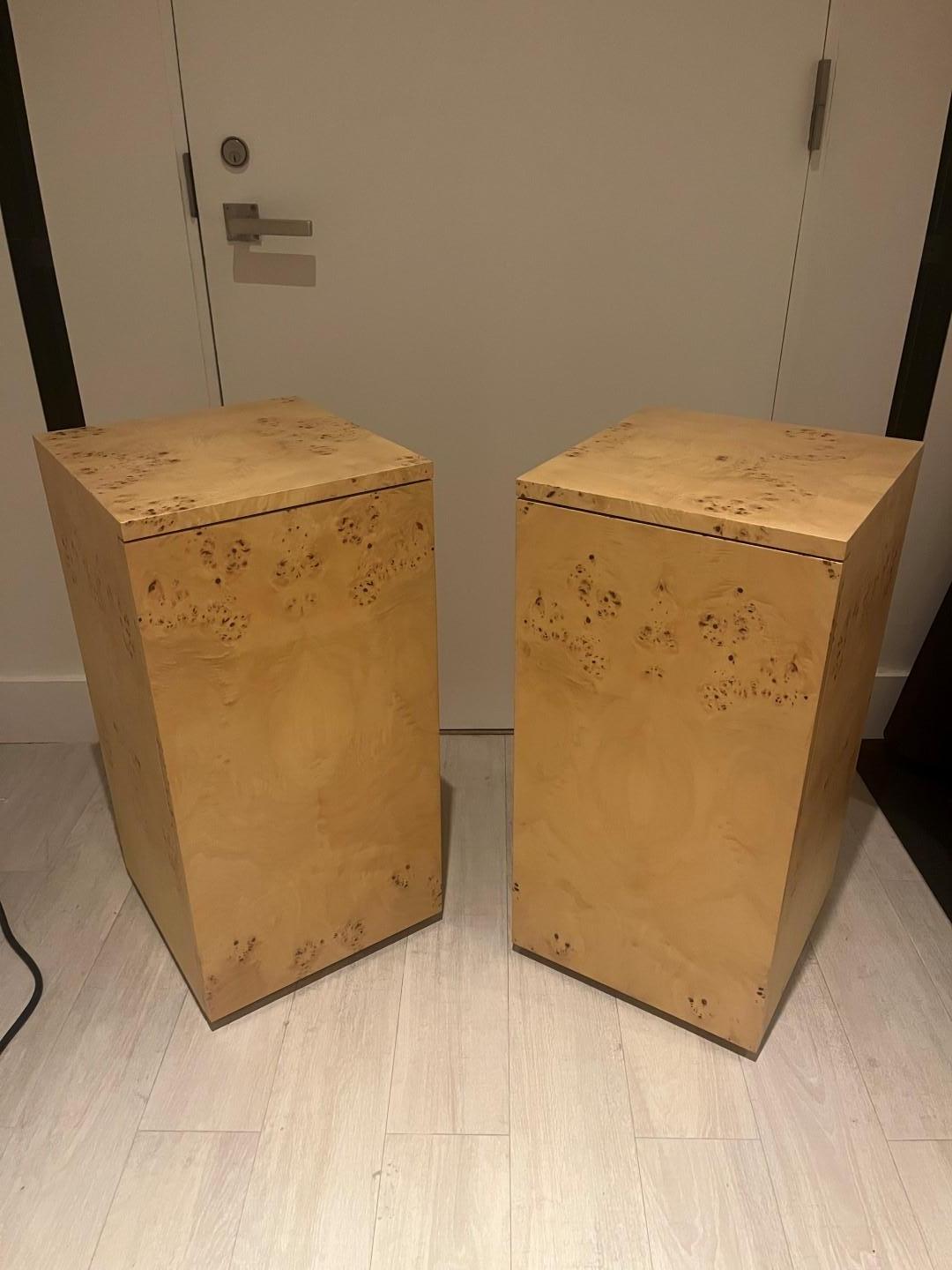 Pair of Burl Floating Nightstand For Sale at 1stDibs