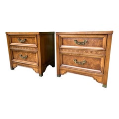 Retro Pair of Burl Nightstands by Henry Link from the Mandarin Collection