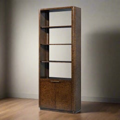 Pair of Burl Wood Art Deco Bookcases