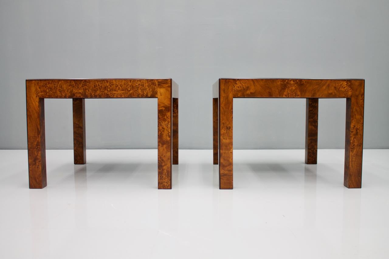 Pair of Burl Wood Side or End Tables, 1970s 4
