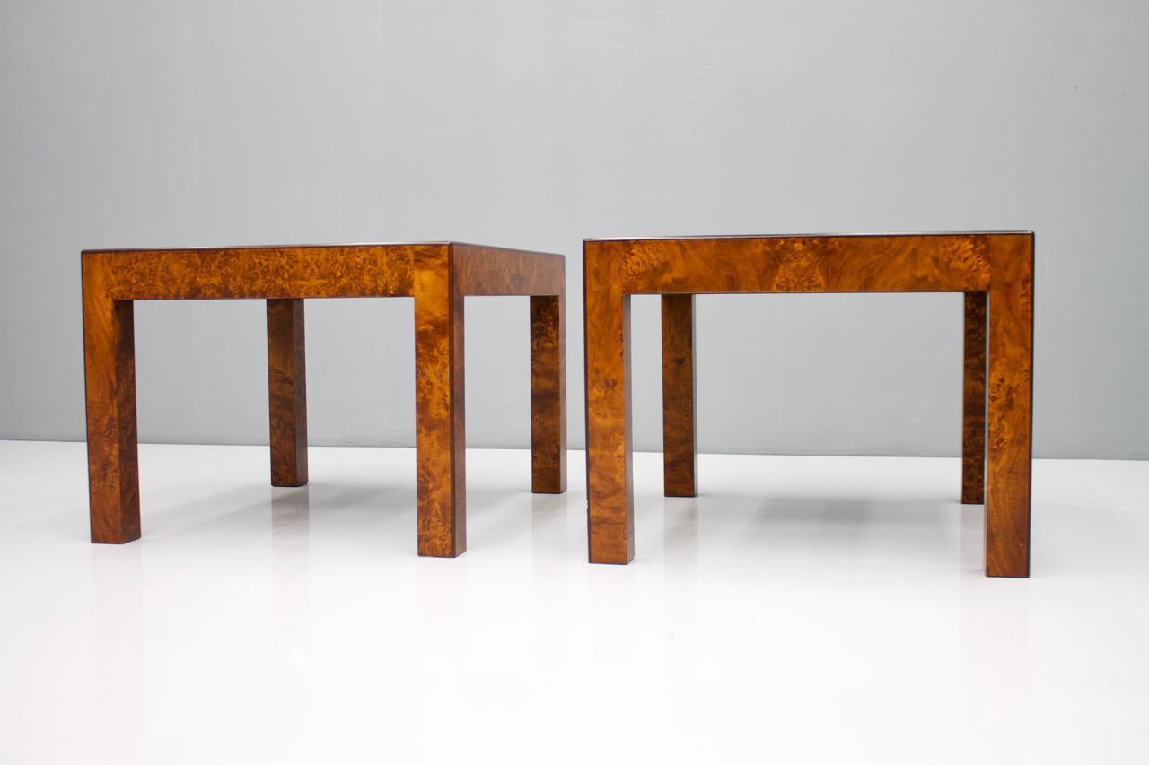 Pair of Burl Wood Side or End Tables, 1970s 5