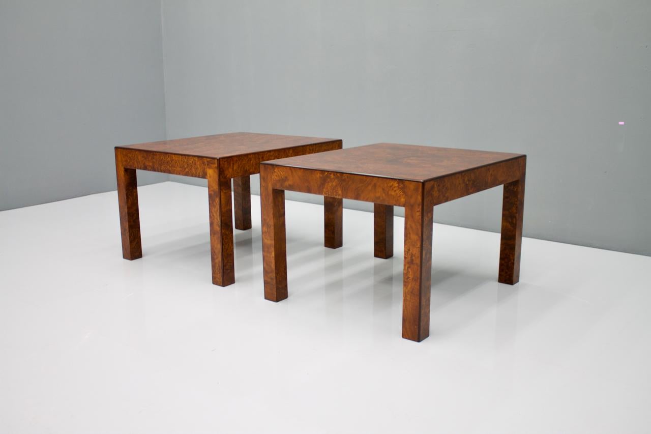 Pair of Burl Wood Side or End Tables, 1970s 1