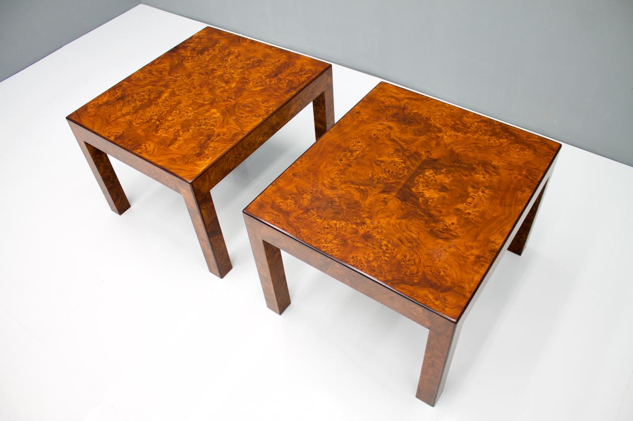 Pair of Burl Wood Side or End Tables, 1970s 3