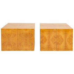 Pair of Burl Wood Side Tables or Blanket Chests