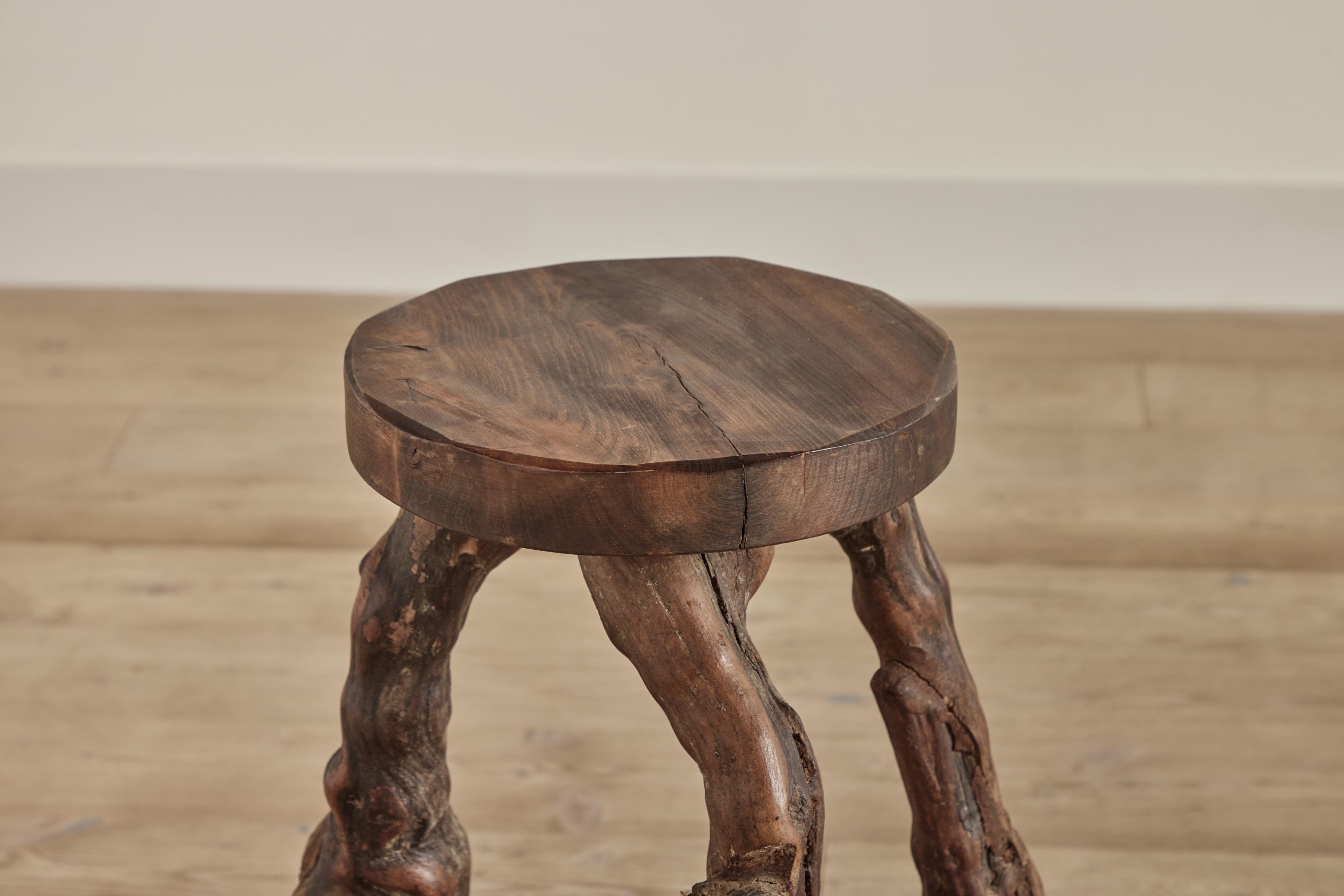 Pair of Burled Grapevine Stools 1