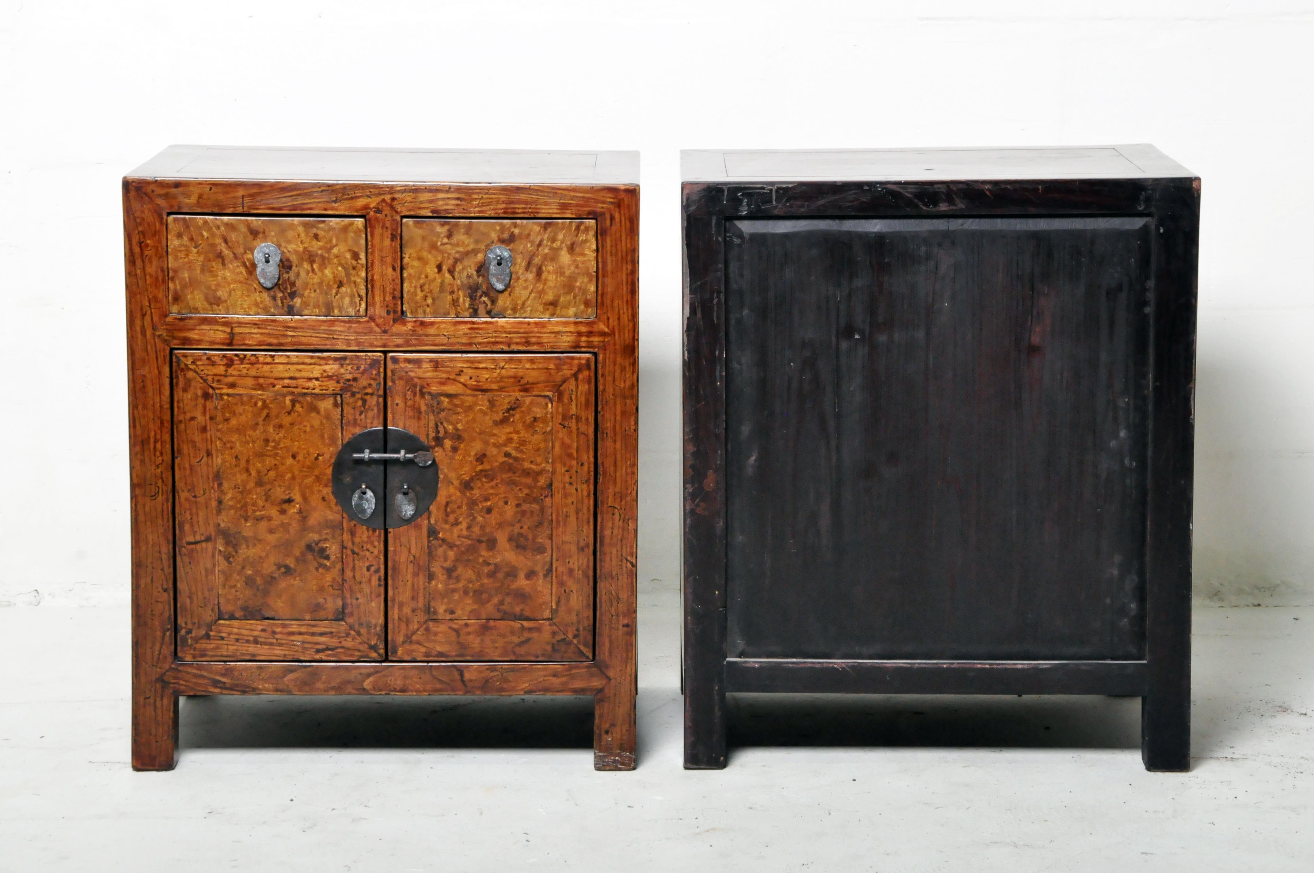 Pair of Burlwood Bedside Chests 2