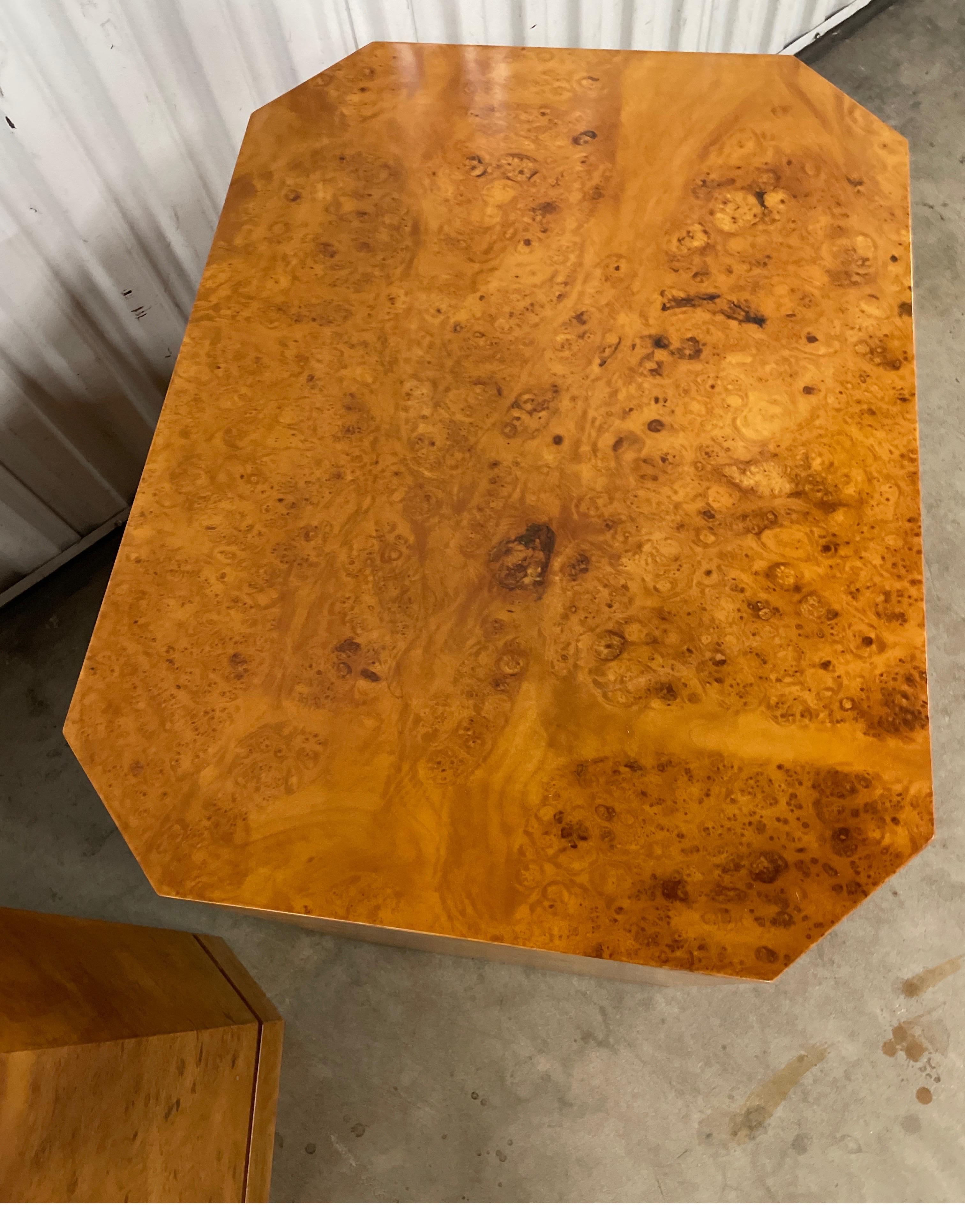 burl wood side table