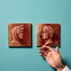 Pair of Burmantofts Neoclassical Style Tiles