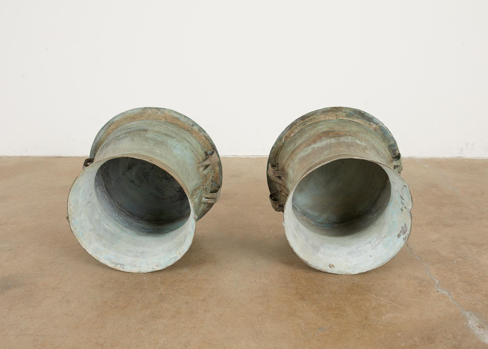 Pair of Burmese Bronze Rain Drum Drink Tables 8