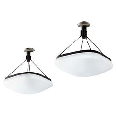 BBPR's Pair of Burnished Brass Chandeliers from Ottica Randazzo shop, 1960s