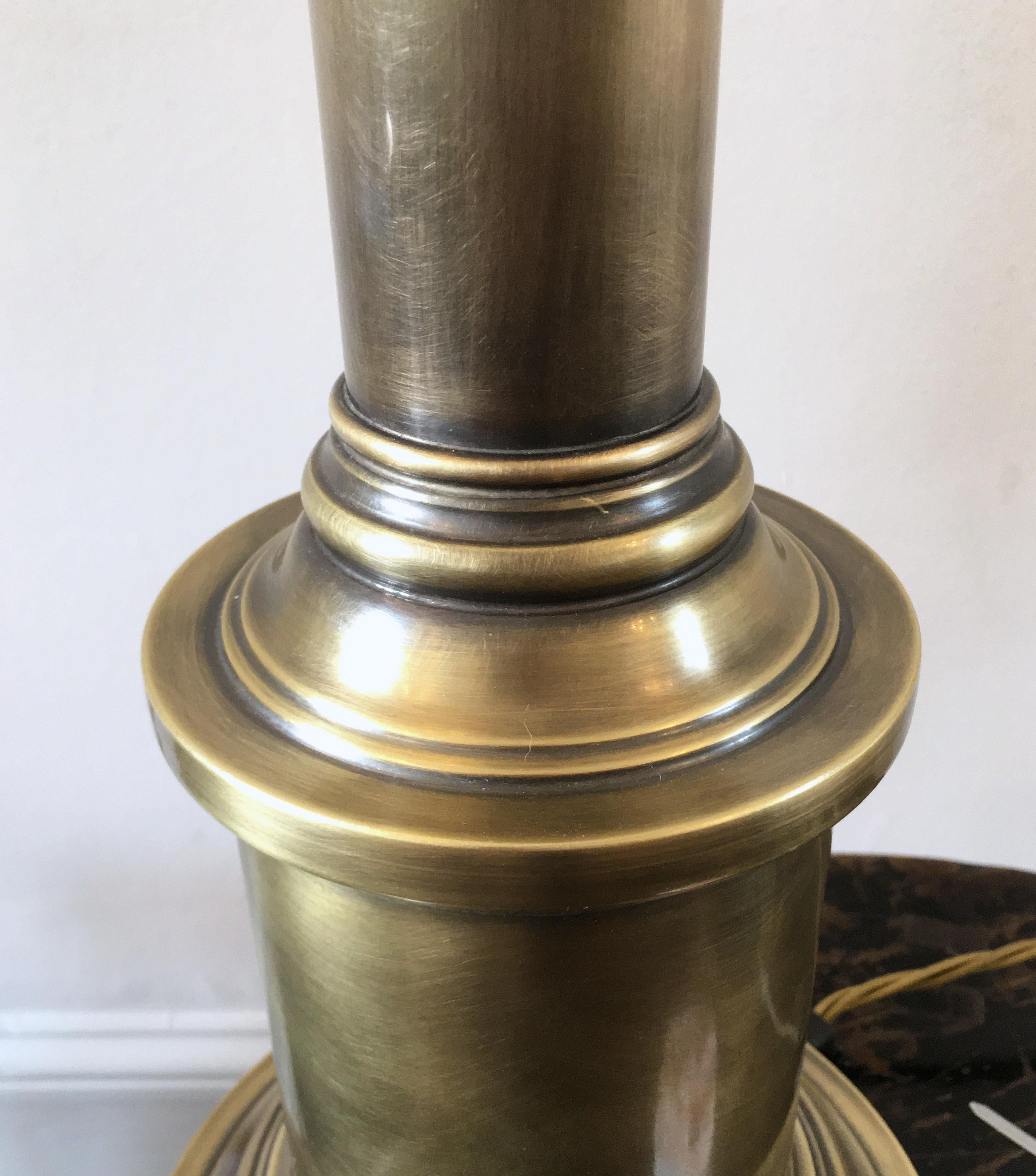 Pair of Burnished Brass Contemporary Table Lamps For Sale 6