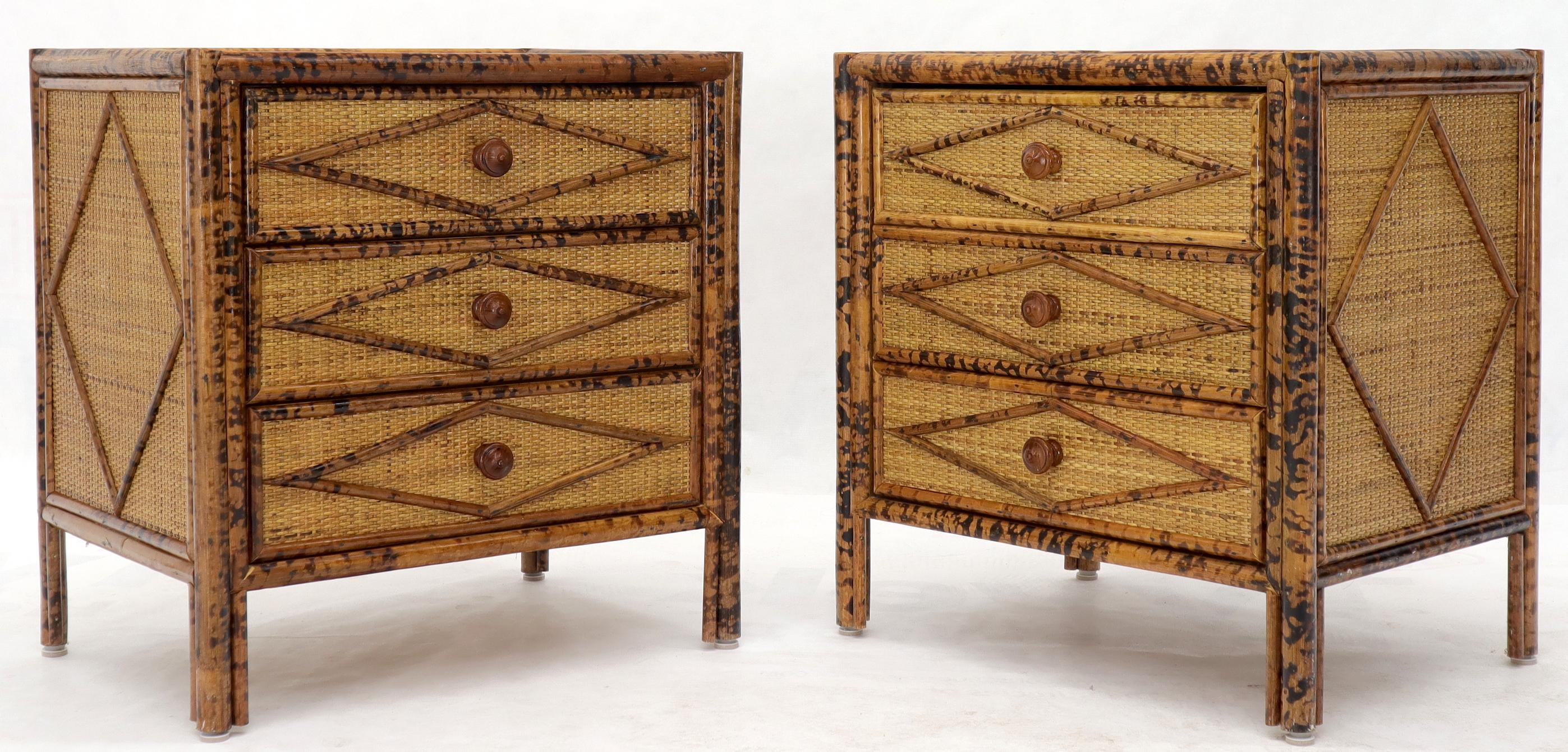 bamboo end table with drawer