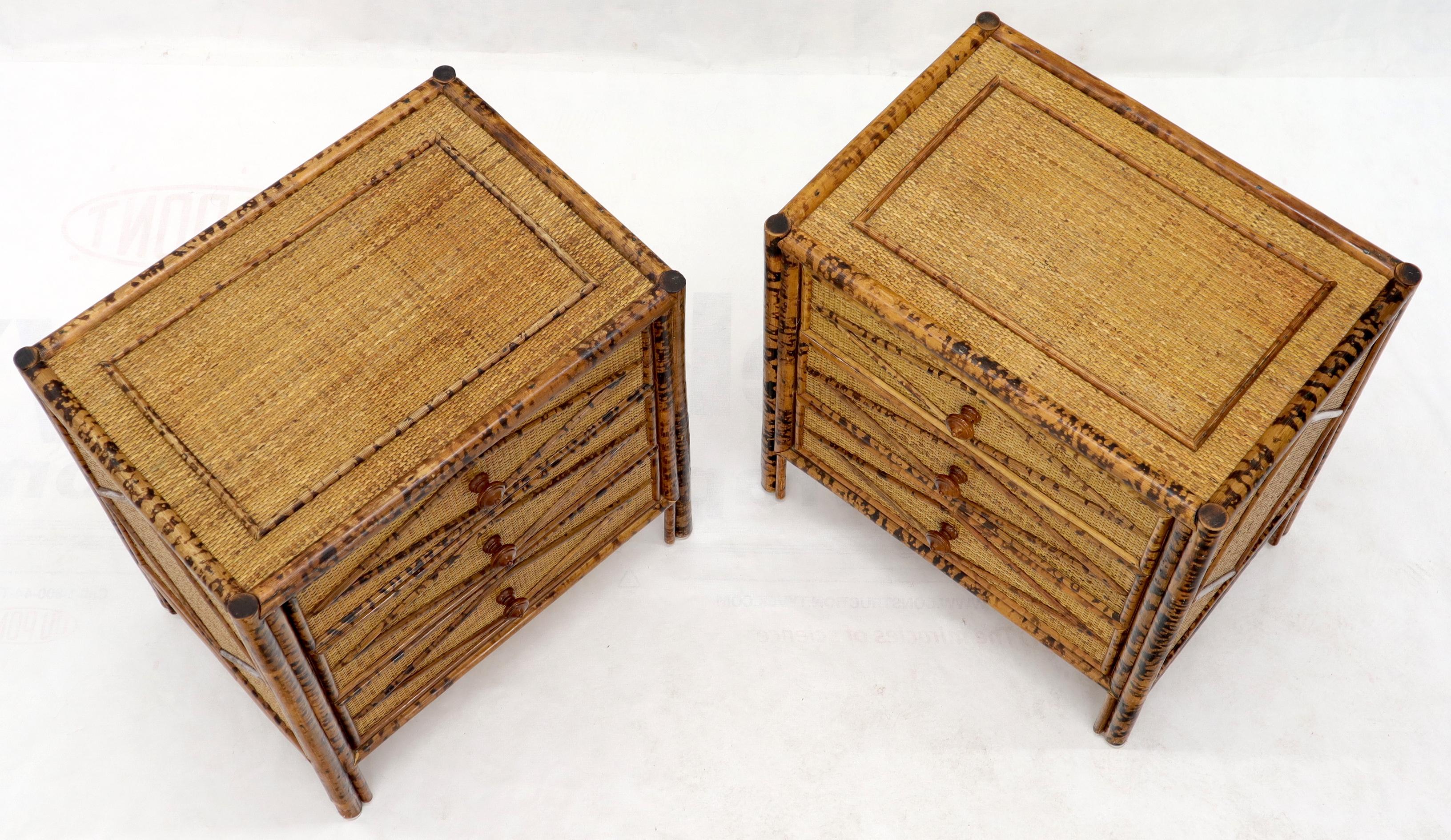 burnt bamboo side table