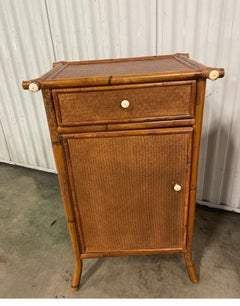 Pair of Burnt Bamboo Cabinets by E. Murio