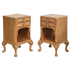 Pair Of Burr Walnut Bedside Cabinets