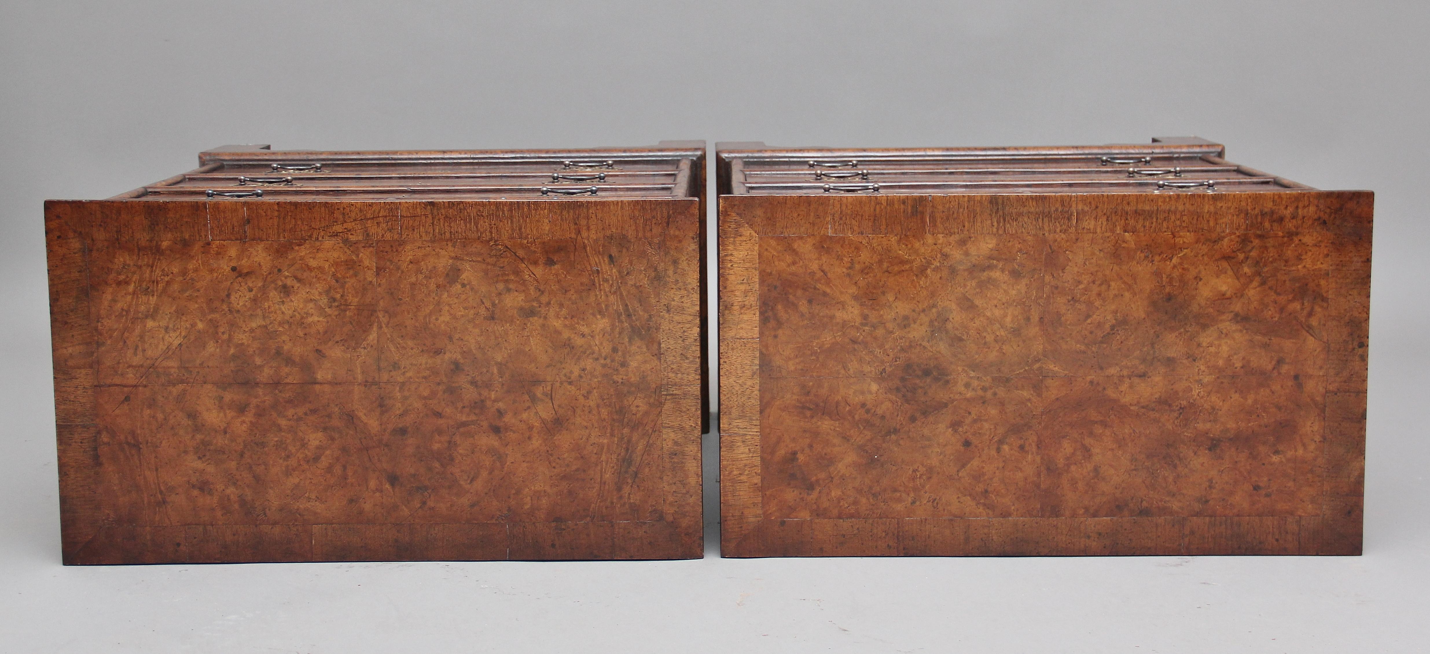 Pair of Burr Walnut Chest of Drawers 2