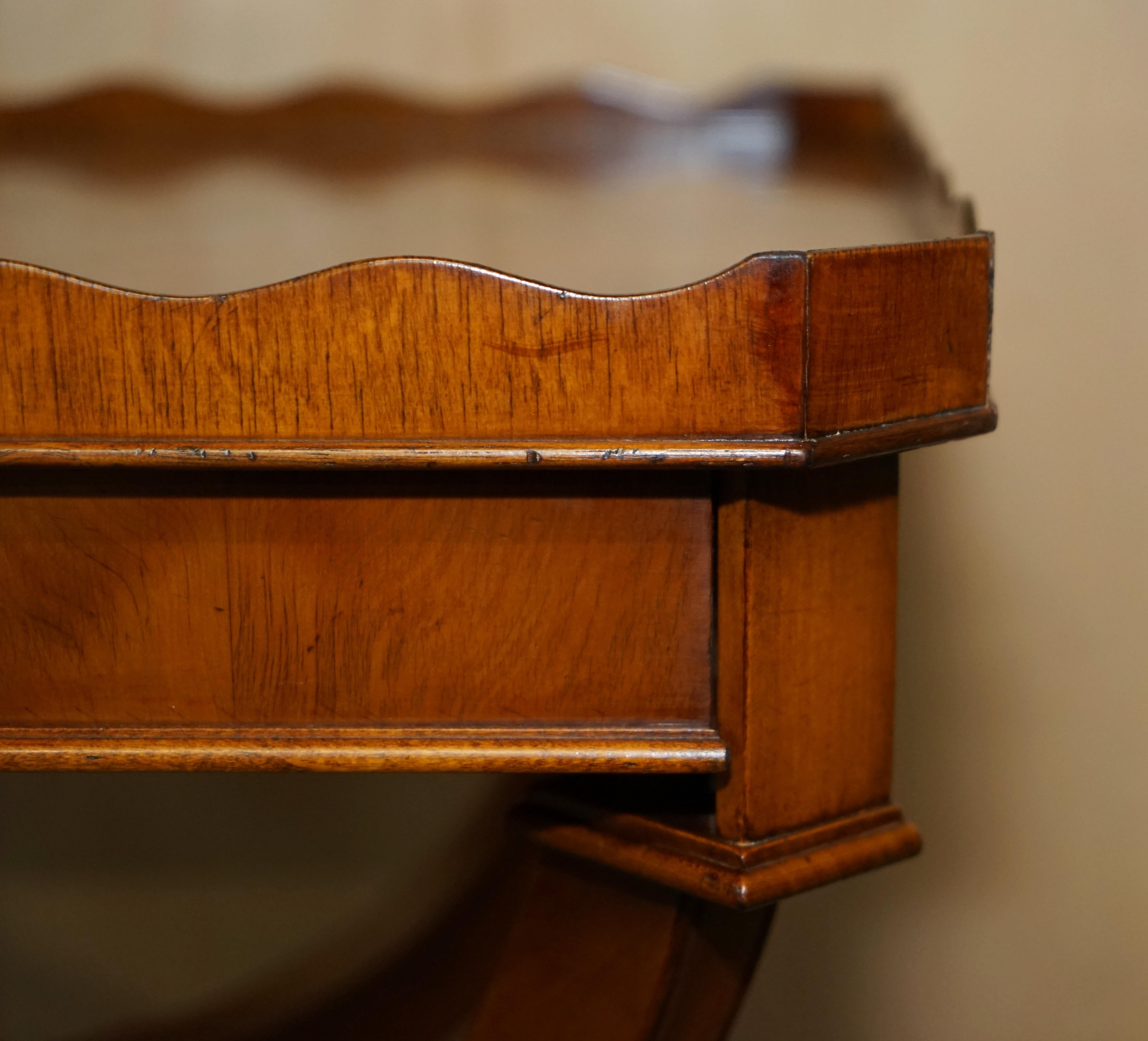 Pair of Burr Yew Wood Bevan Funnell Side Tables with Hidden Drawers