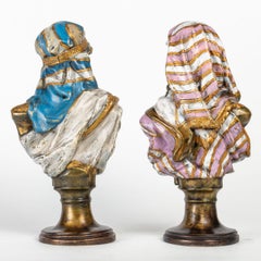 Pair of Bust of Franz Bergmann in Vienna Bronze, Orientalist.