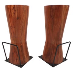 Pair of Butcher Block Style Bar or Counter Stools