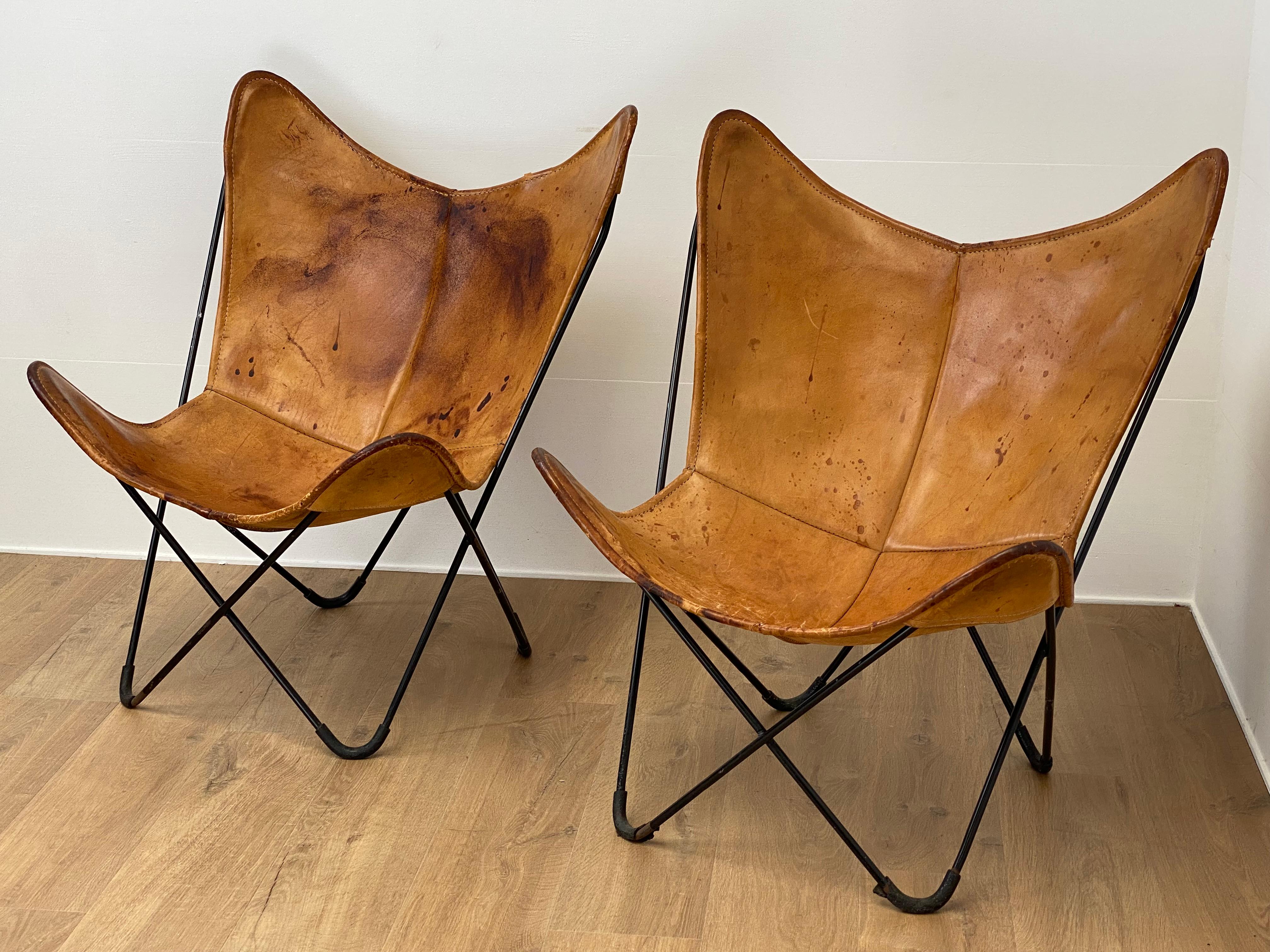 German Pair Of Butterfly Chairs for Knoll For Sale