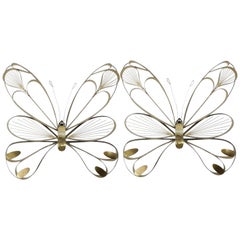 Pair of Butterfly Sculptures by Curtis Jere