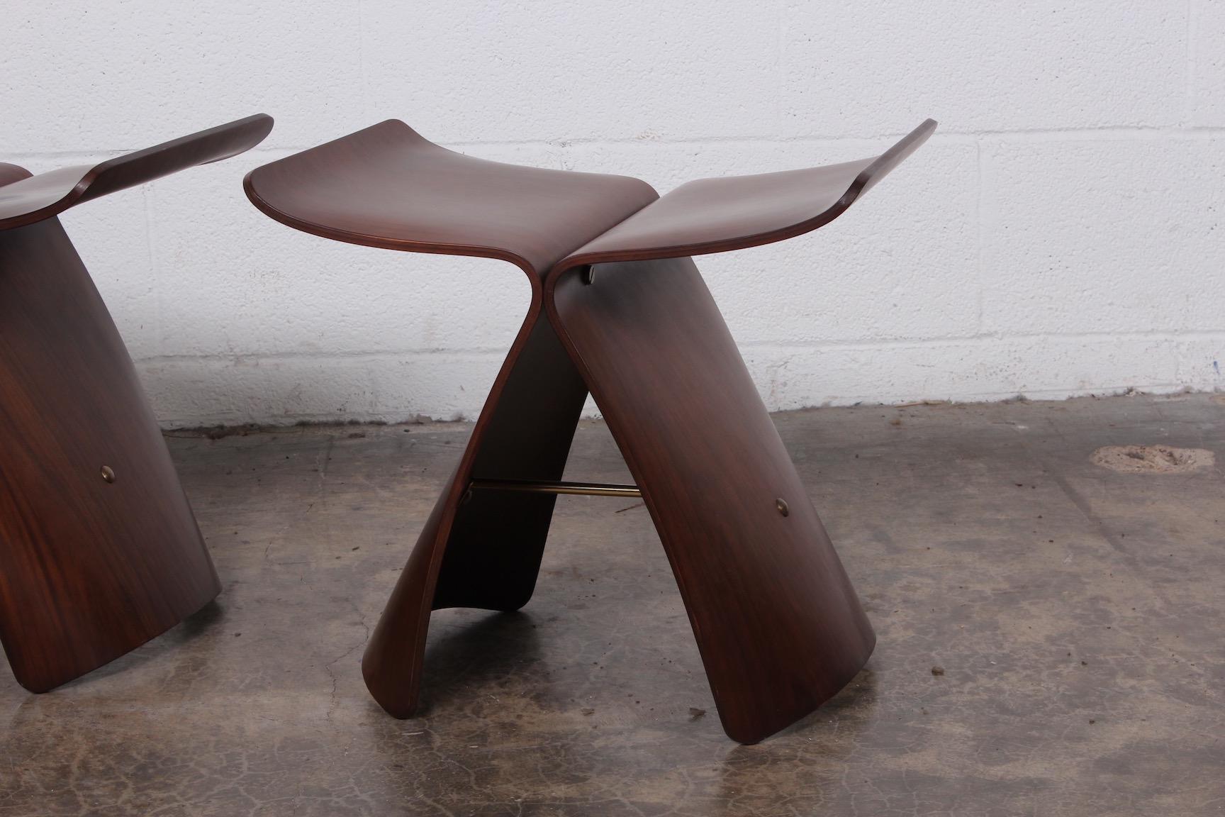 Pair of Butterfly Stools by Sori Yanagi In Good Condition In Dallas, TX