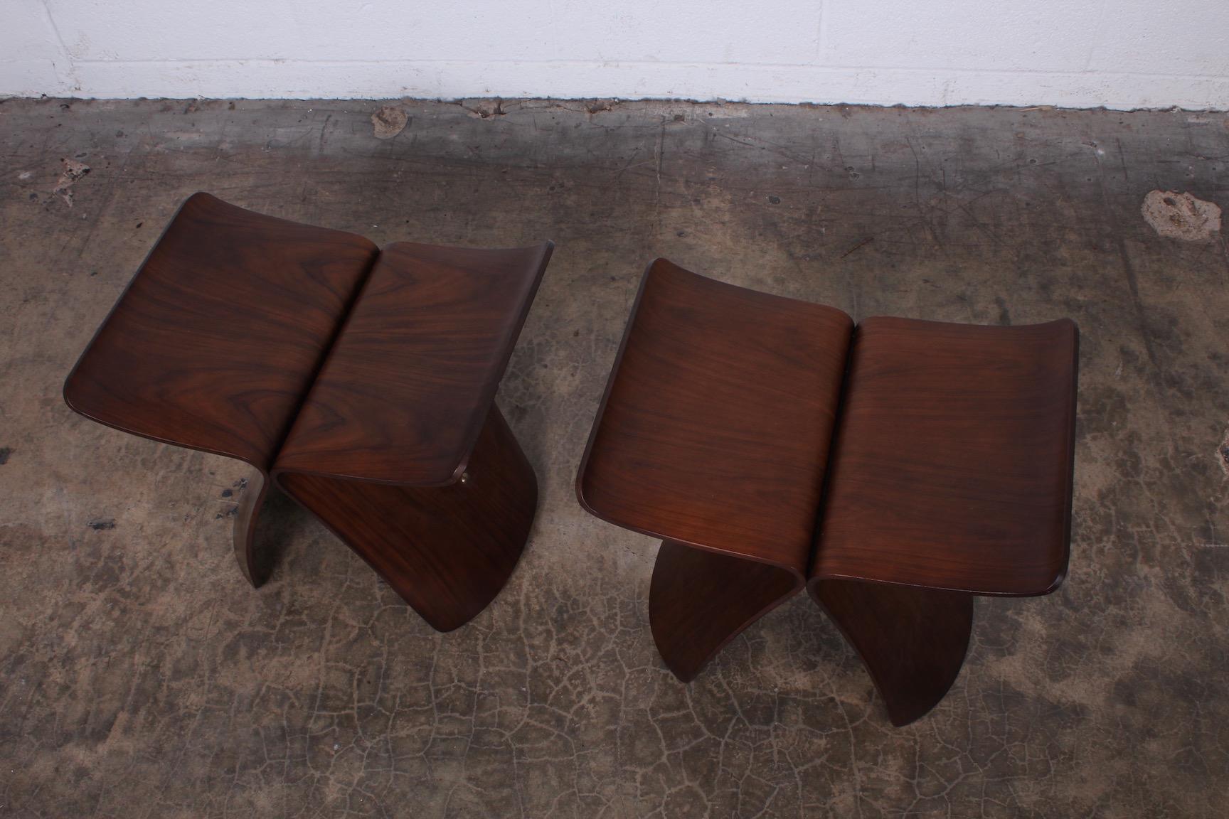 Rosewood Pair of Butterfly Stools by Sori Yanagi