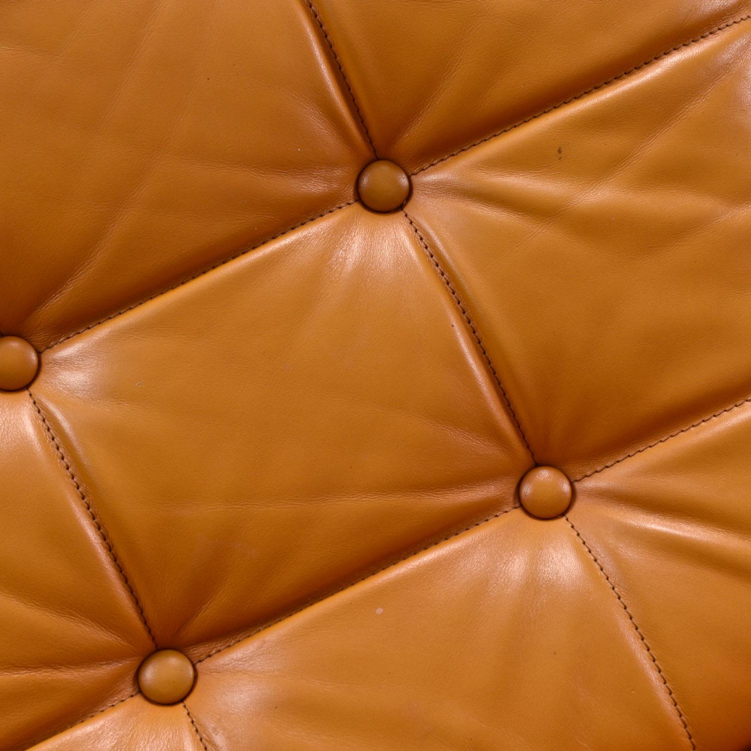 Paire de chaises Barcelona en cuir caramel et chrome en vente 5
