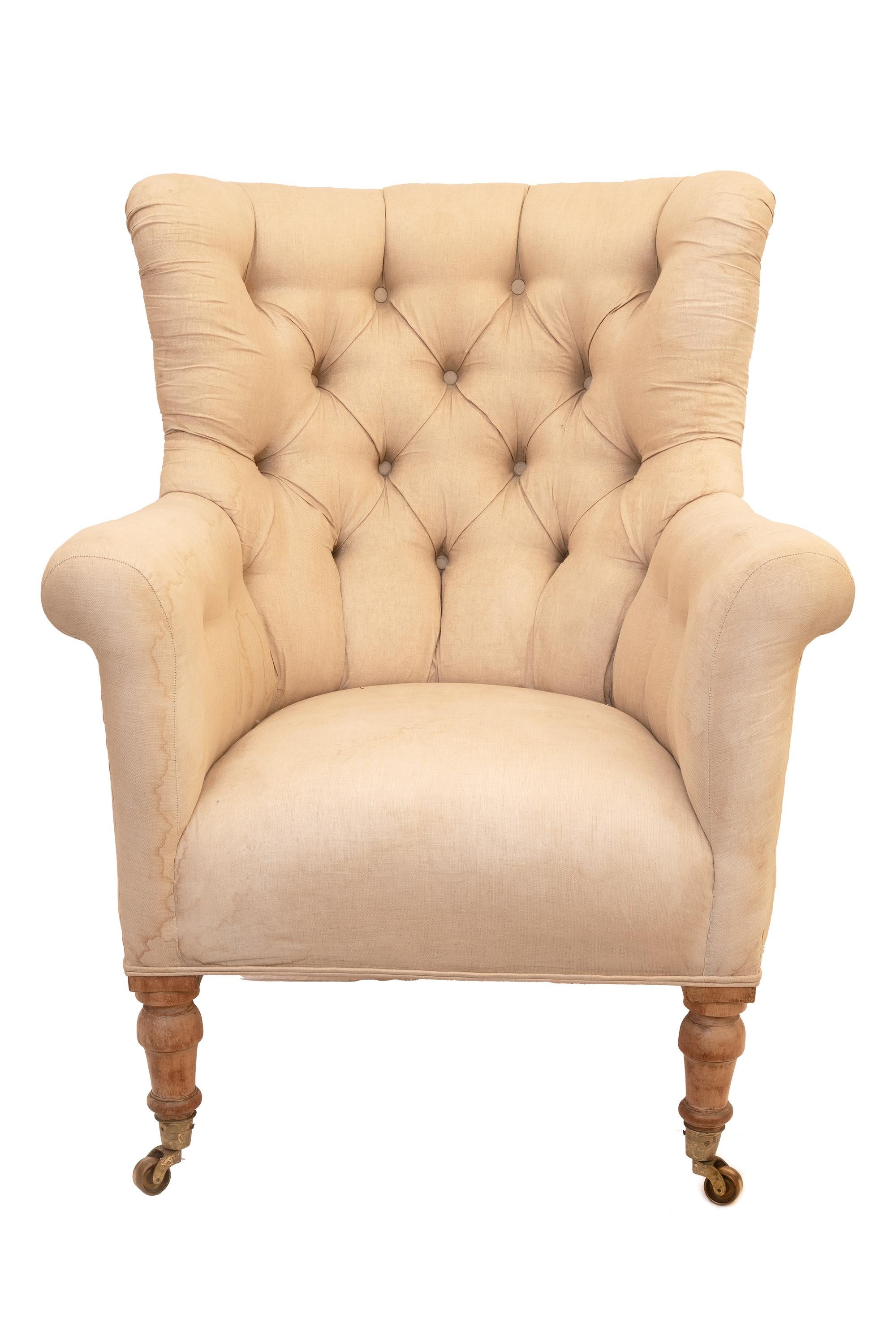 Pareja de sillones con respaldo de botones siglo XIX en venta