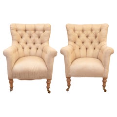 Pair of Button-Back Armchairs