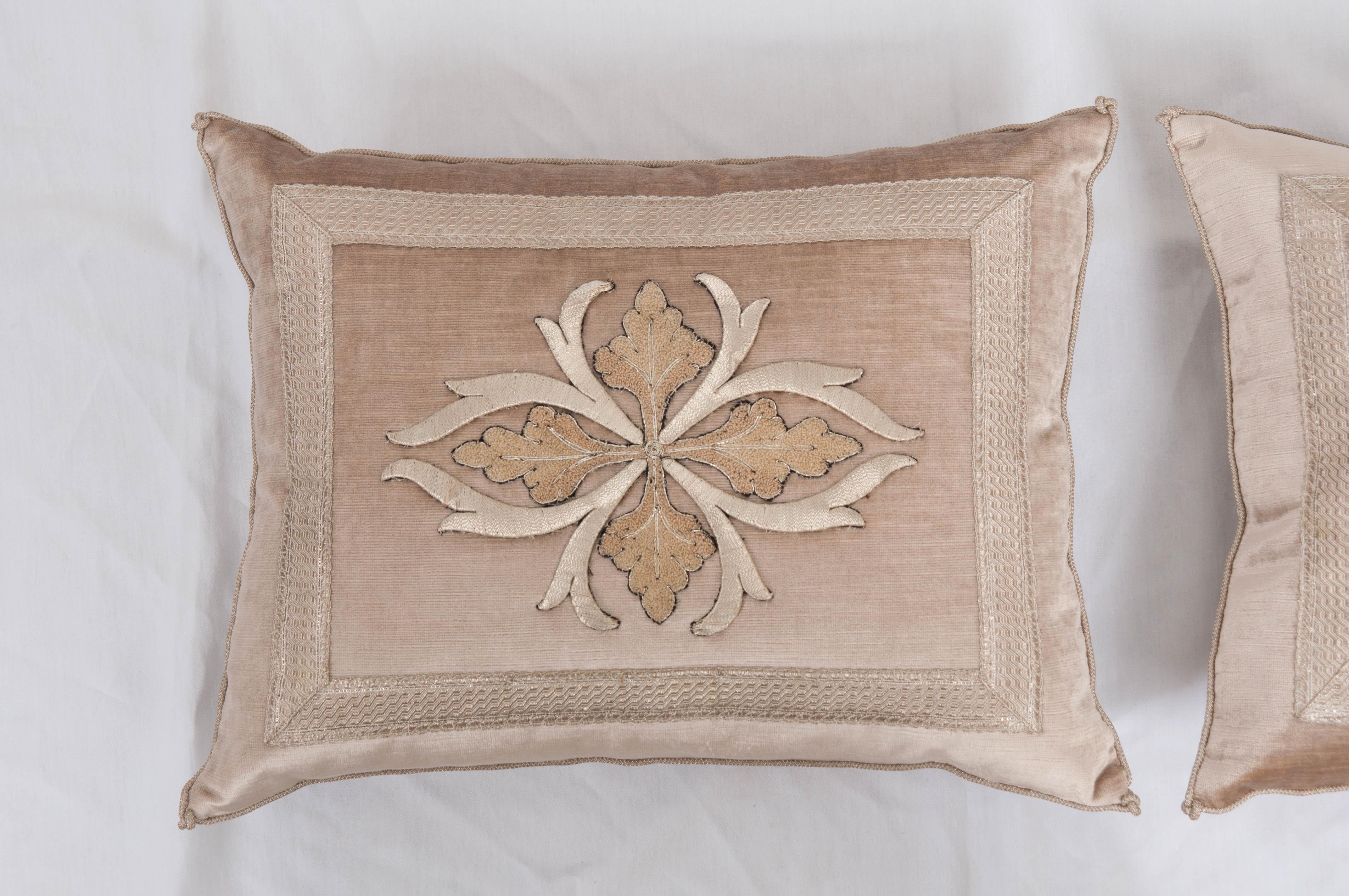 European Pair of B. Viz Design Antique Textile Pillows
