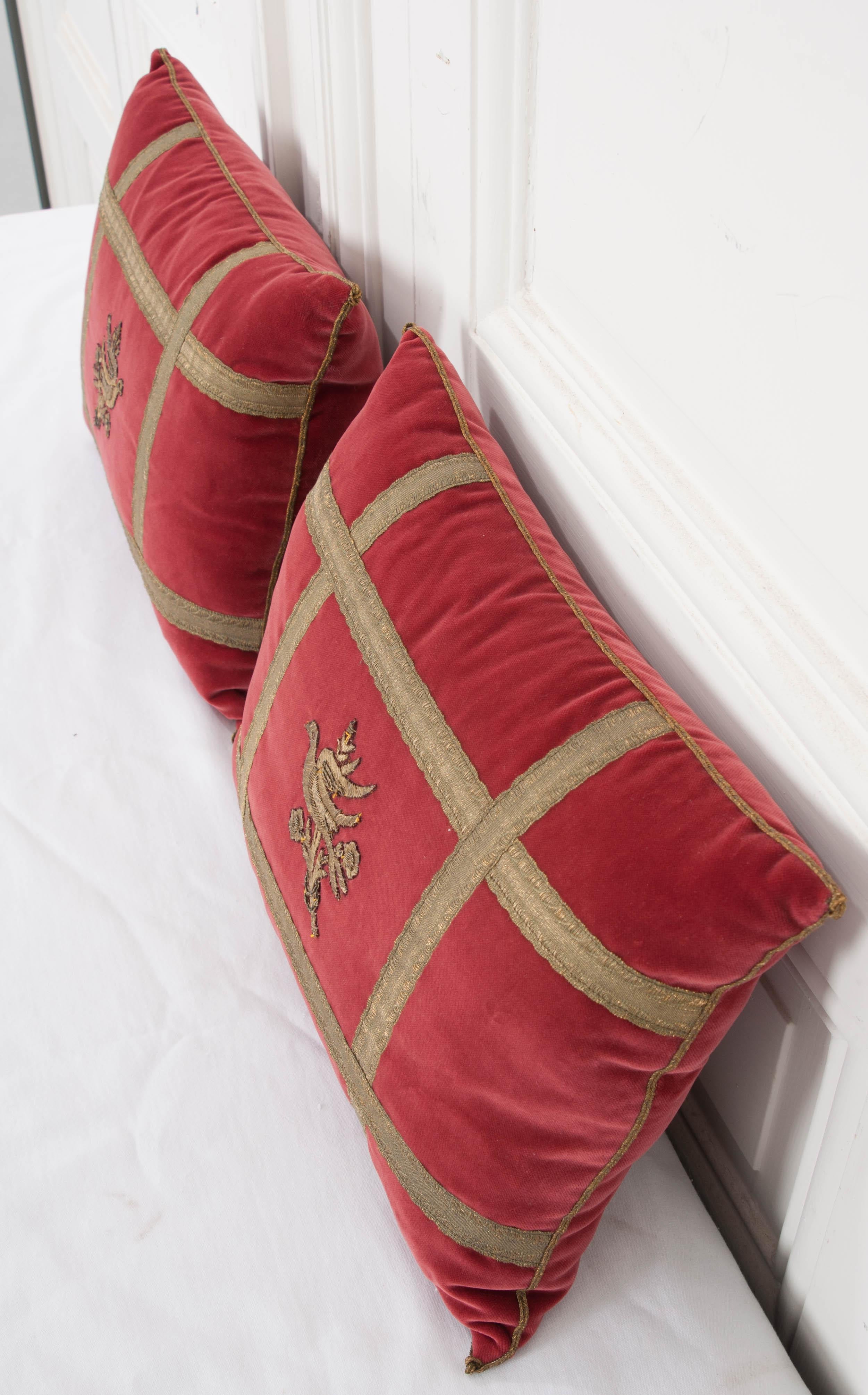 Velvet Pair of B.Viz Design Antique Textile Pillows