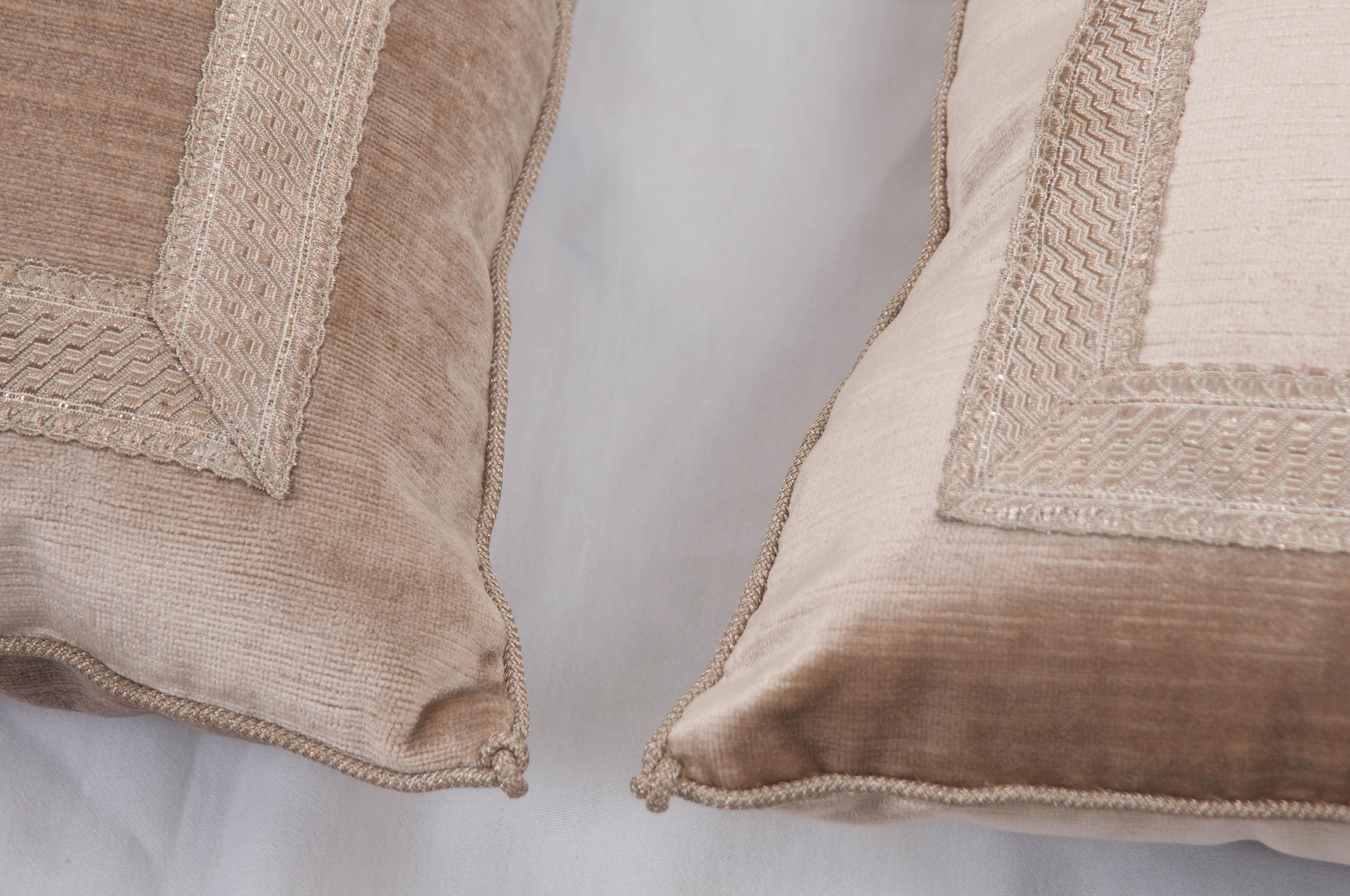 Cord Pair of B. Viz Design Antique Textile Pillows
