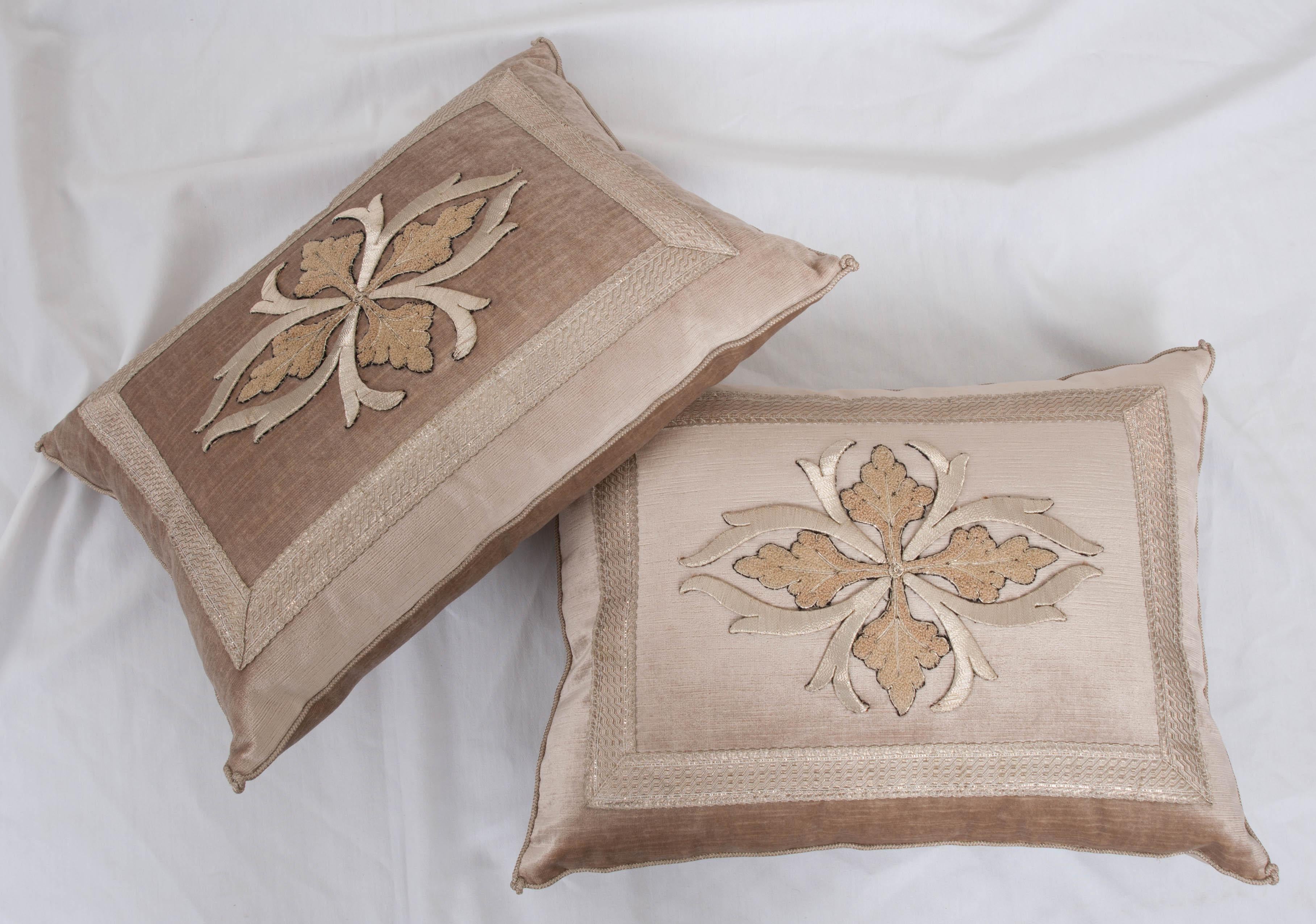 Pair of B. Viz Design Antique Textile Pillows 1