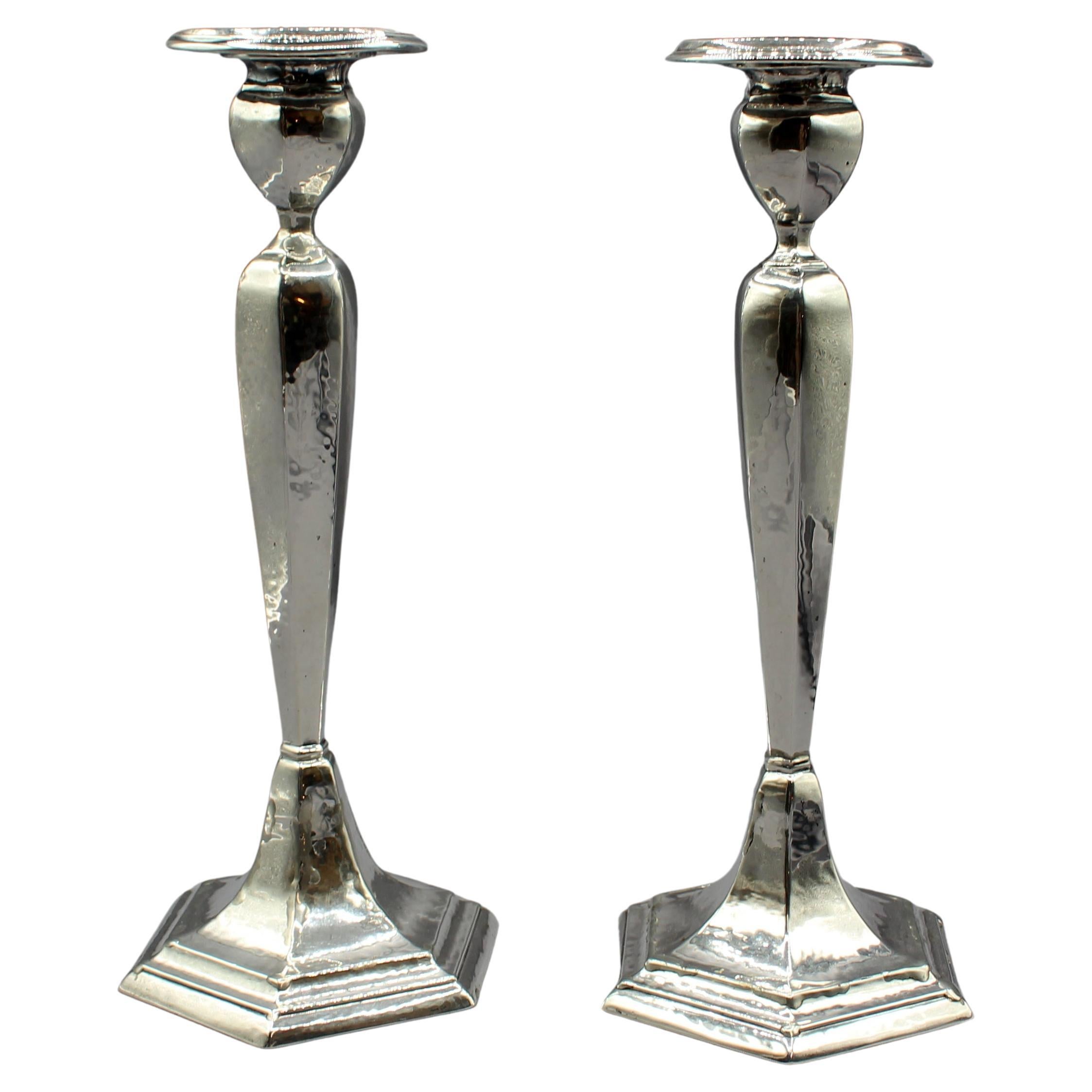Pair of c. 1920s Sterling Silver Candlesticks by International For Sale