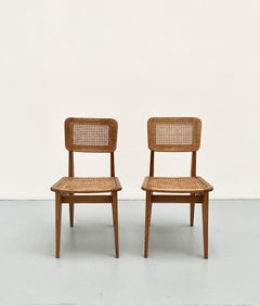 Pair of C chairs by Marcel Gascoin, ARHEC edition, 1947