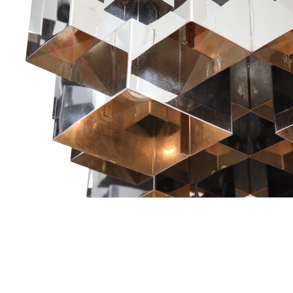 C. Jere Cubist Chandeliers, Chrome Steel 6