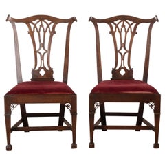 Antique Pair of C18th Mahogany Side Chairs