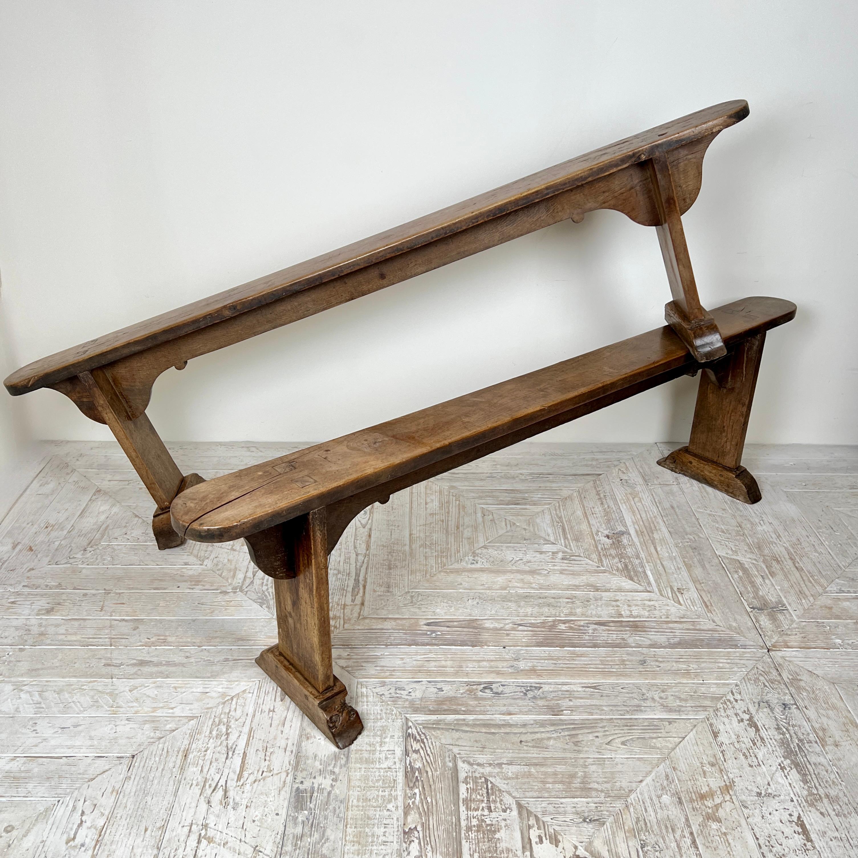 Pair Of C19th French Fruitwood Benches (19. Jahrhundert) im Angebot