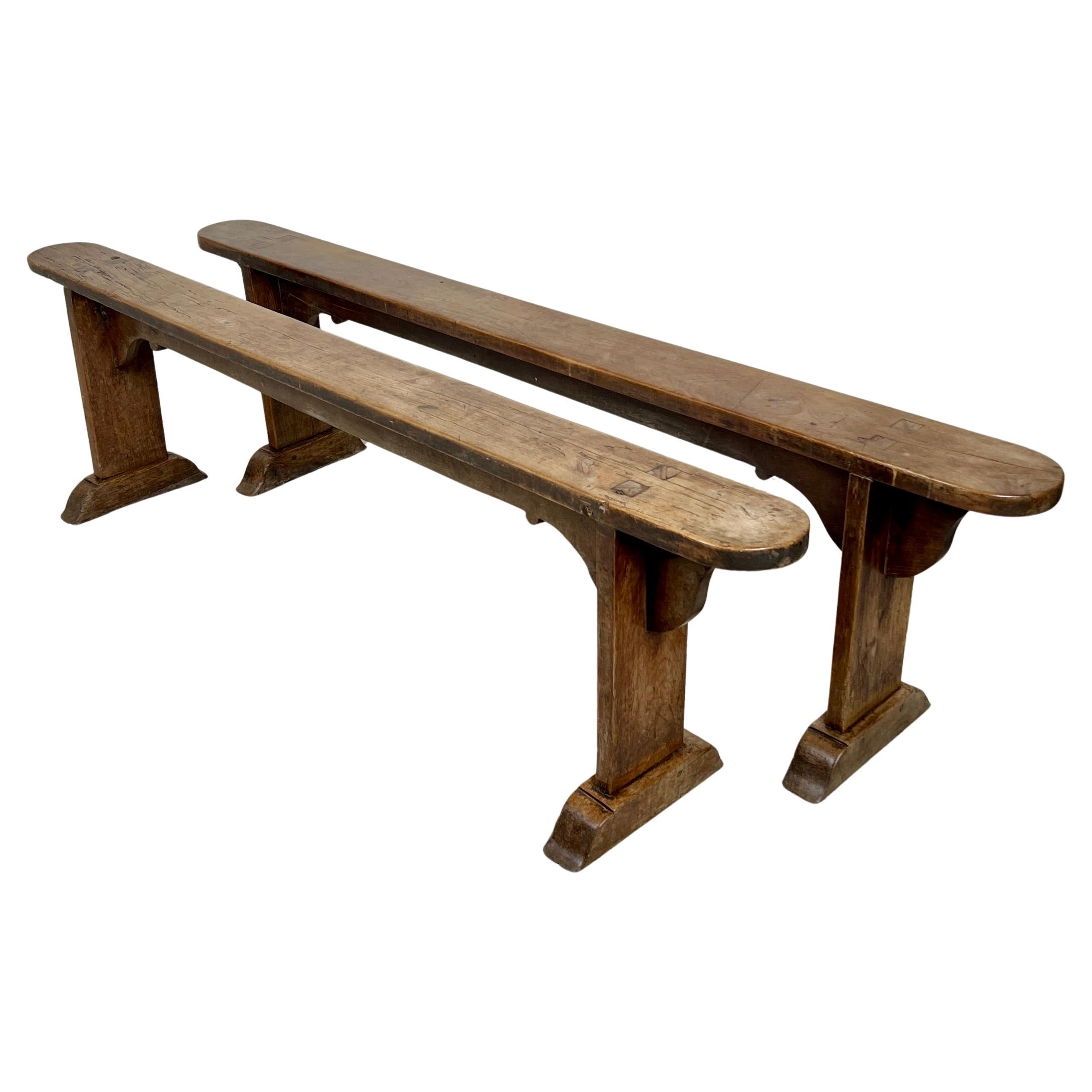 Pair Of C19th French Fruitwood Benches