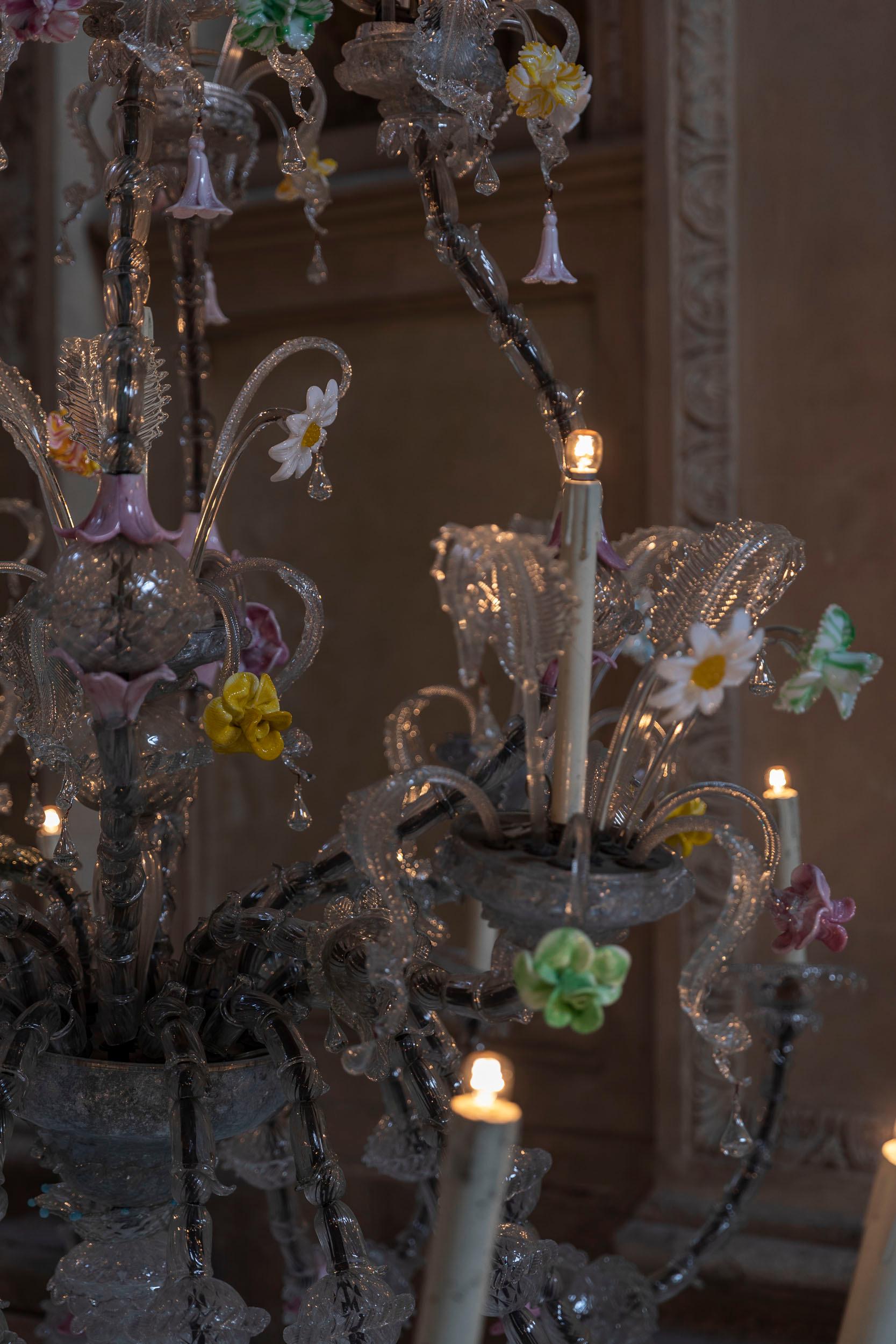 Italian Venini Ca' Rezzonico Murano chandeliers For Sale