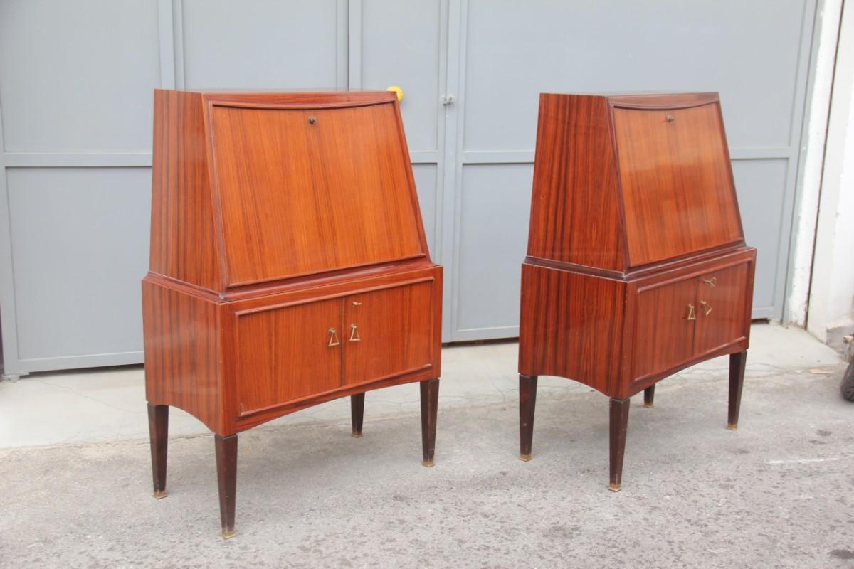 Pair of Cabinet Paolo Buffa Design Mid-Century Modern Bar Furniture For Sale 11