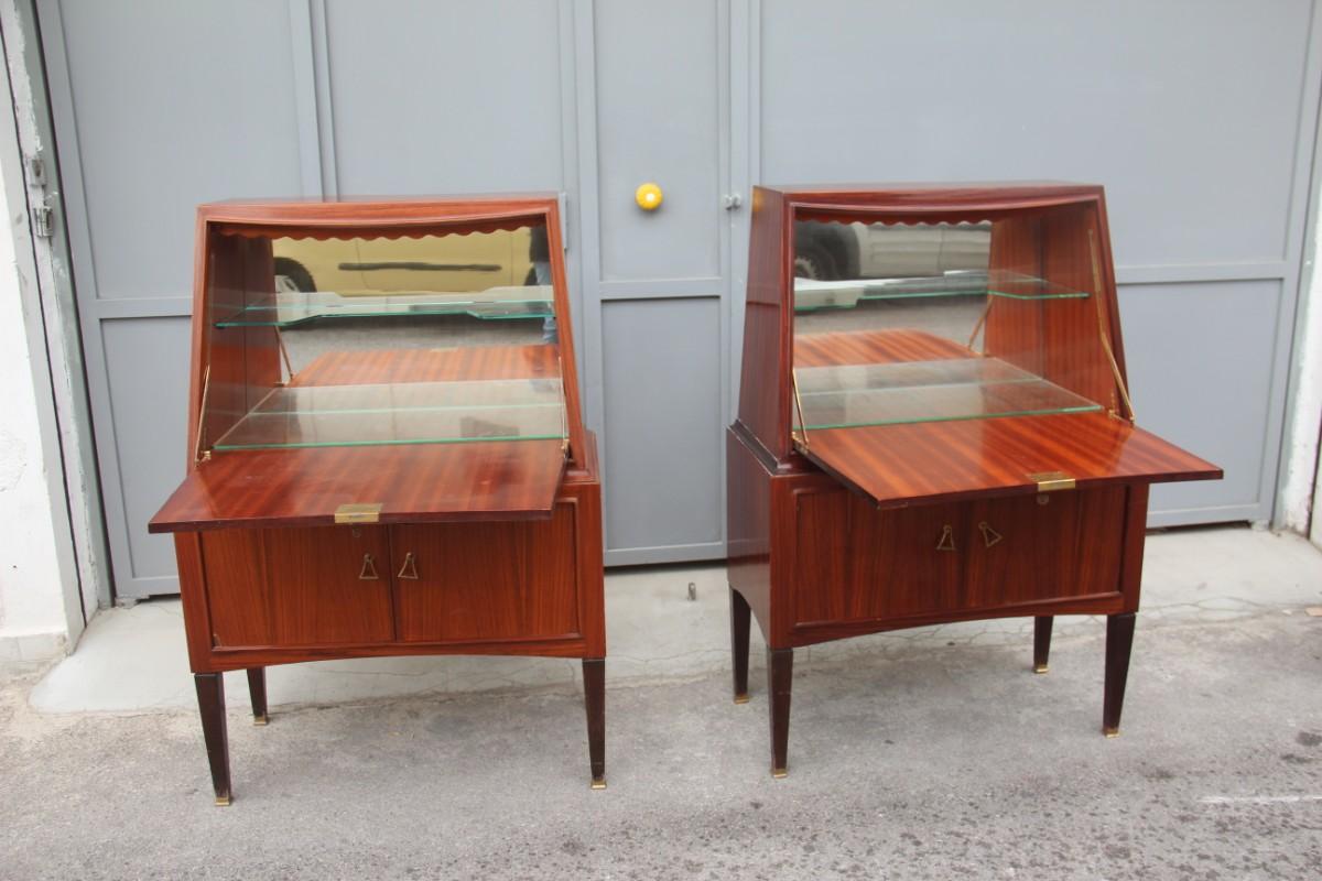 Italian Pair of Cabinet Paolo Buffa Design Mid-Century Modern Bar Furniture For Sale