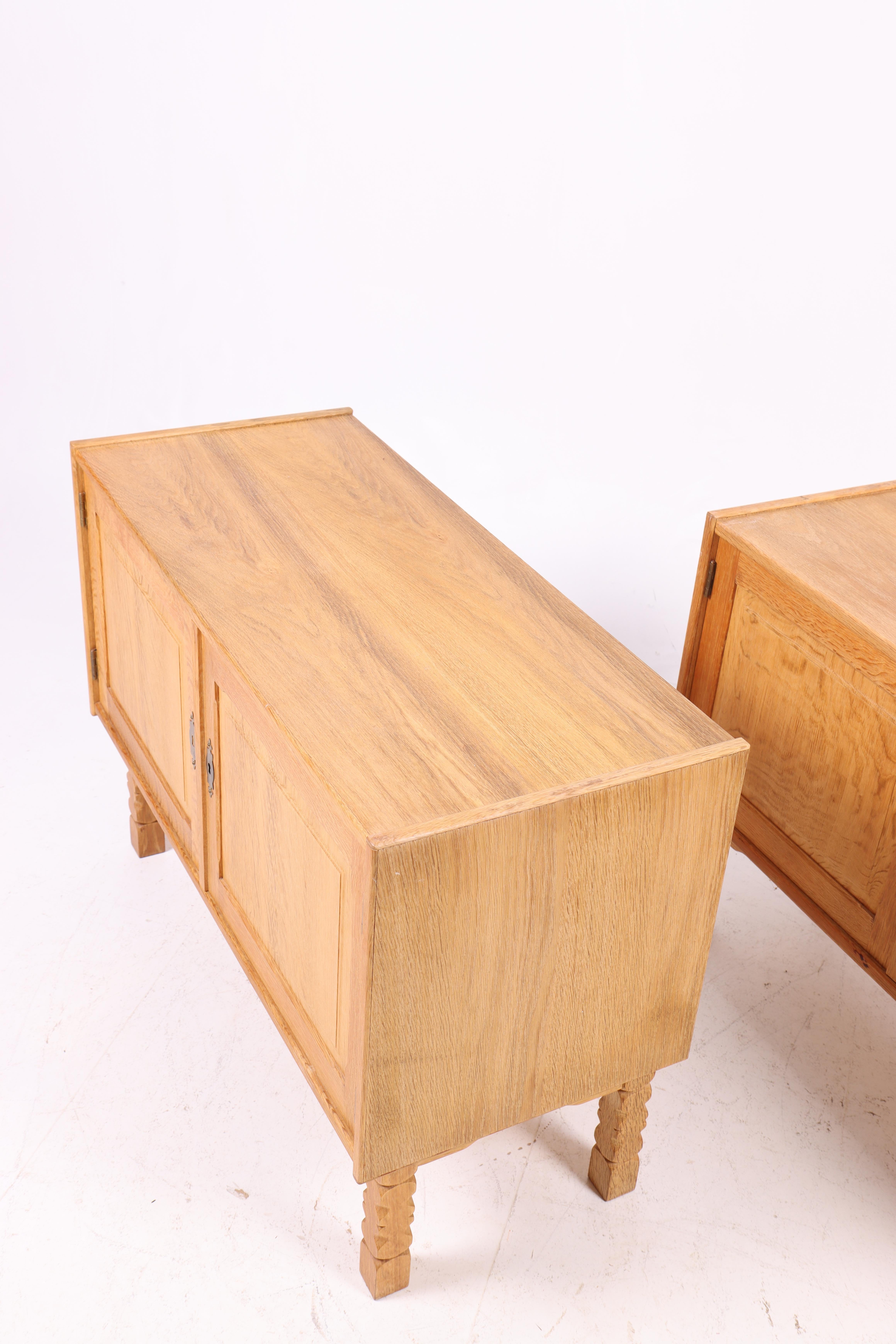 Pair of Cabinets in Oak, Made in Denmark, 1960s For Sale 4