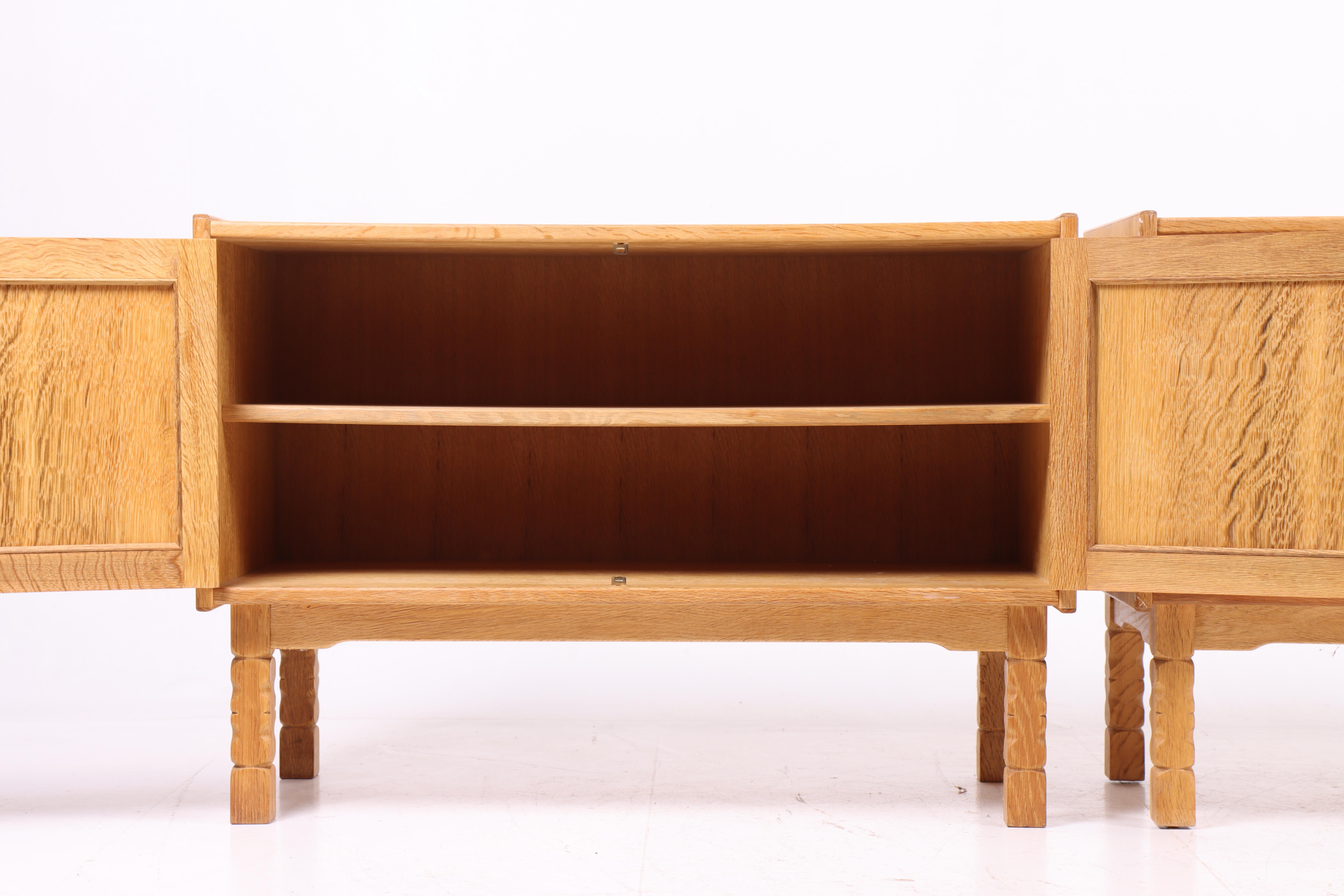 Danish Pair of Cabinets in Oak, Made in Denmark, 1960s For Sale