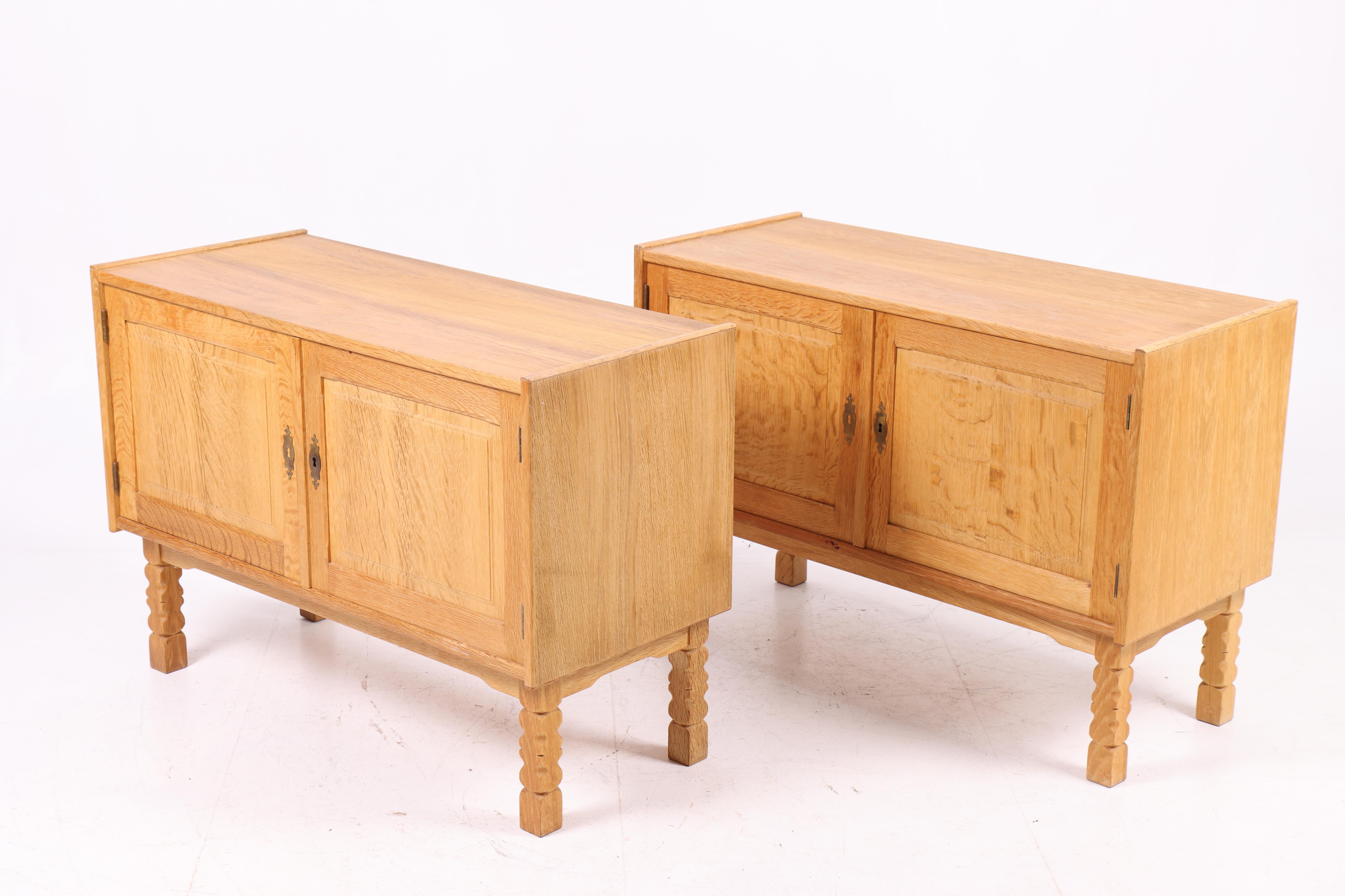 Pair of Cabinets in Oak, Made in Denmark, 1960s For Sale 1