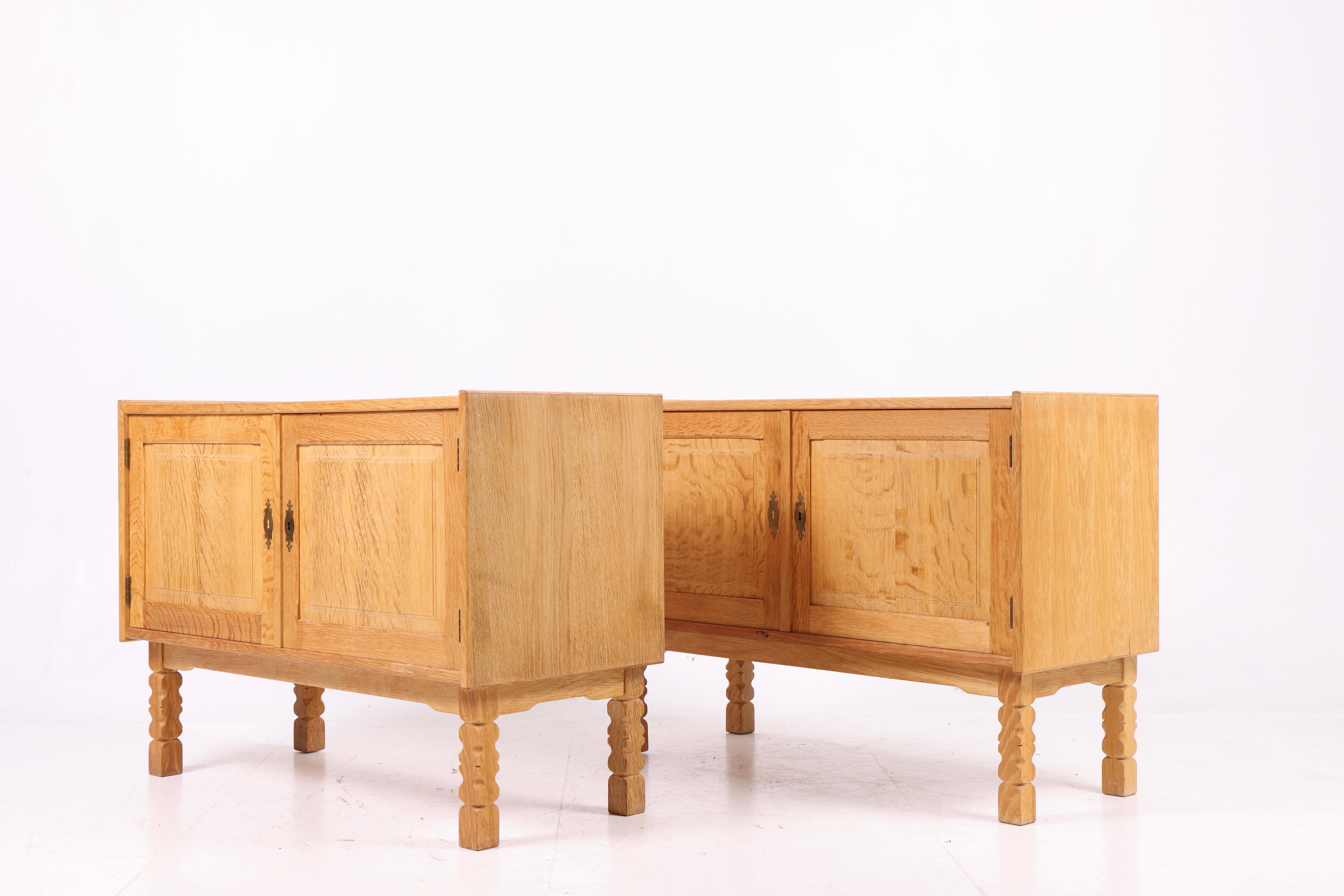 Pair of Cabinets in Oak, Made in Denmark, 1960s For Sale 2