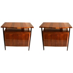 Pair of Cabinets in Blond & Palisander Veneers Attributed to Ico Parisi 1955
