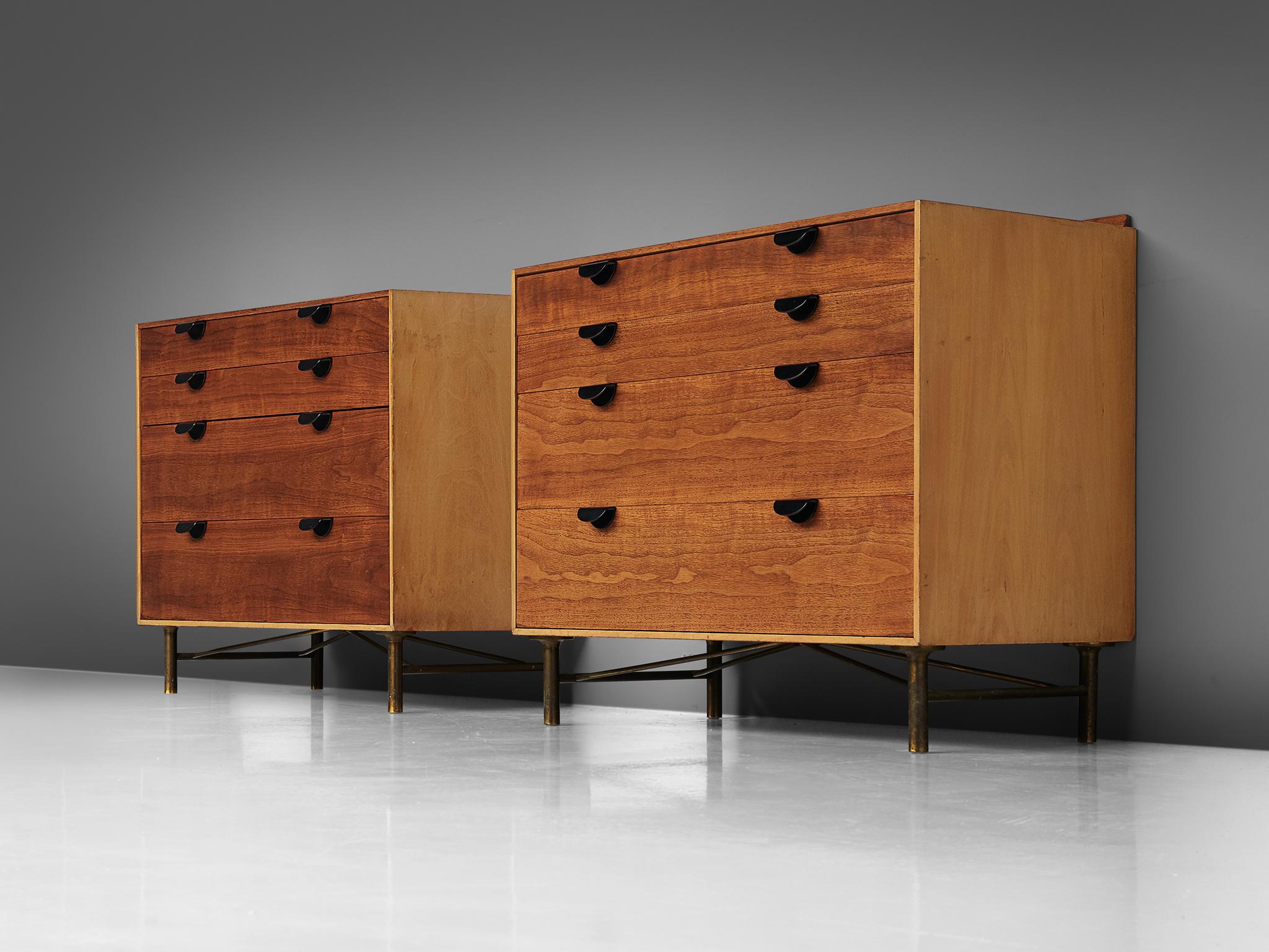 Finn Juhl for Baker Furniture, set of two cabinets, maple, walnut and metal, Unites States, 1950s

A set of two small cabinets by Finn Juhl for the American company Baker Furniture. These cabinets were part of the first Danish Modern furniture